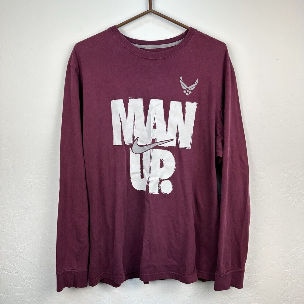 Nike Air Force T-Shirt Mens 2XL‎ Maroon Military Tee Athleisure USA Activewear